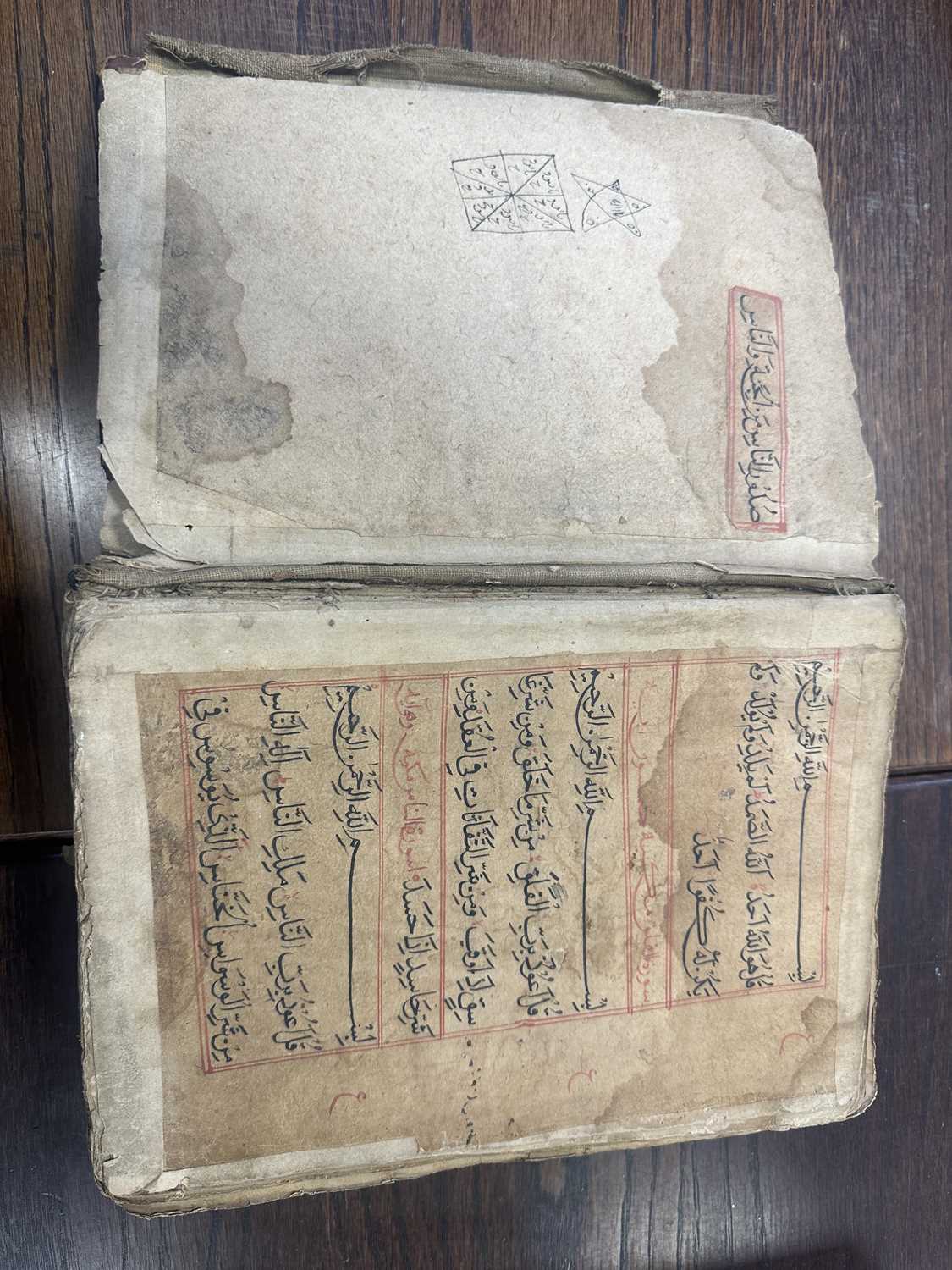 AN EARLY COPY OF THE KORAN LEATHER BOUND BOOK - Image 40 of 44