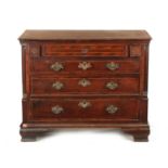 AN 18TH CENTURY FIGURED MAHOGANY CHEST OF DRAWERS