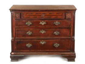 AN 18TH CENTURY FIGURED MAHOGANY CHEST OF DRAWERS