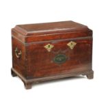 A GEORGE III MAHOGANY STRONG BOX