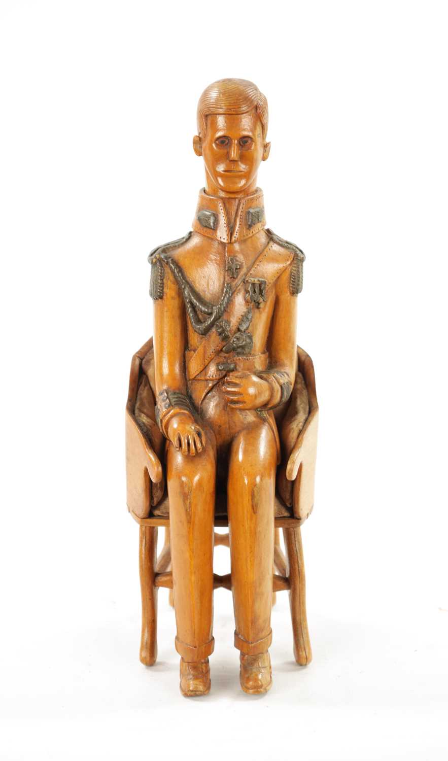 AN UNUSUAL CARVED BOXWOOD FIGURE OF NAPOLEON