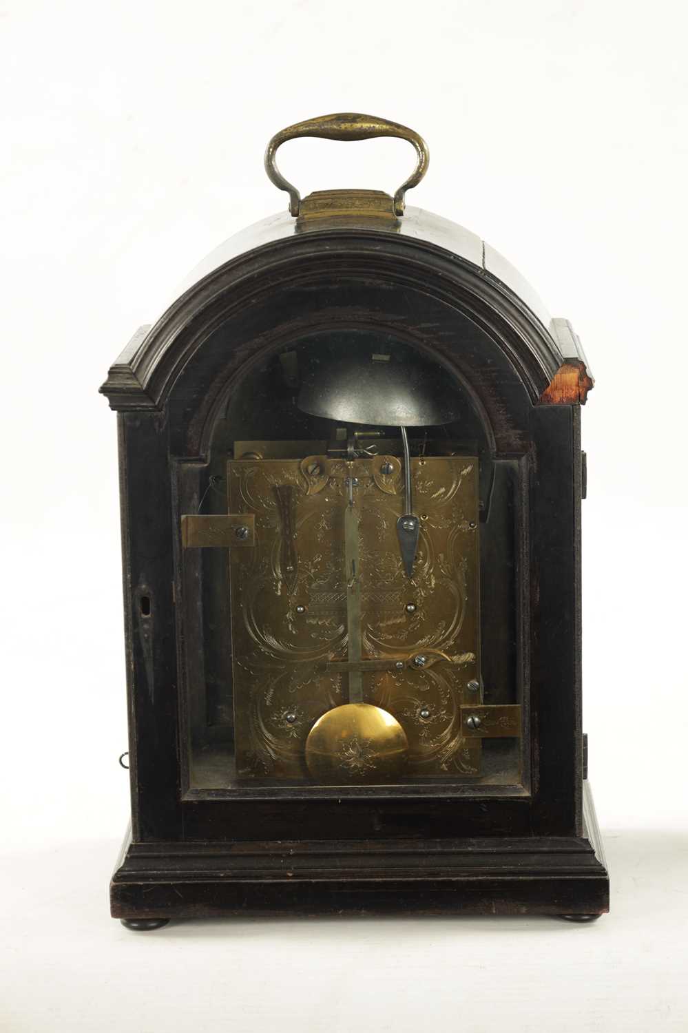 HALEY LONDON. A GEORGE III EBONISED ARCH-TOP BRACKET CLOCK - Image 7 of 10