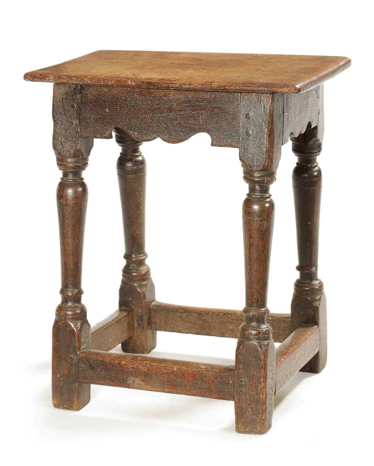 A 17TH CENTURY OAK JOINT STOOL