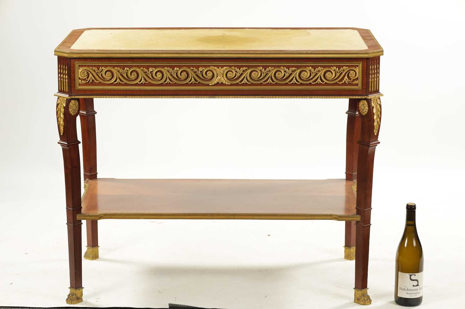 A FINE 19TH CENTURY ENGLISH MADE FRENCH EMPIRE STYLE FIDDLEBACK MAHOGANY AND ORMOLU MOUNTED WRITING - Image 3 of 6