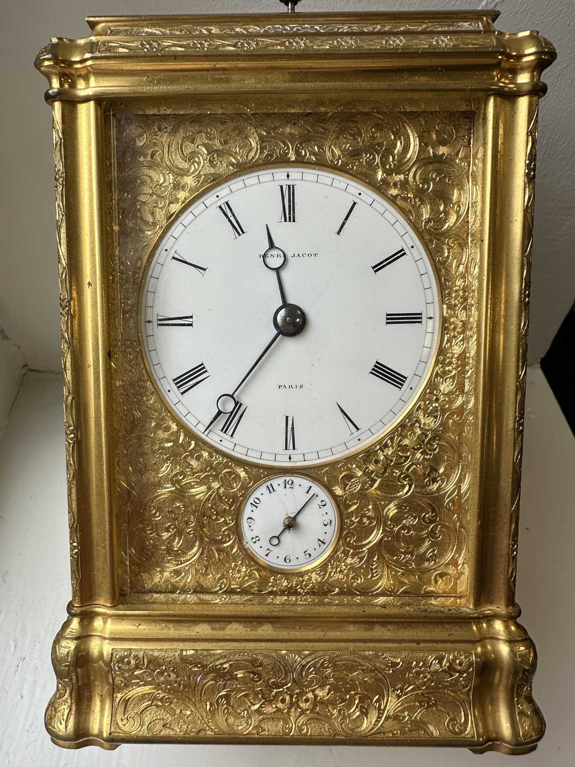 HENRI JACOT, PARIS. A LATE 19TH CENTURY FRENCH GRAND SONNERIE CARRIAGE CLOCK - Image 19 of 20