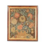 AN 18TH CENTURY FRAMED NEEDLEWORK PICTURE
