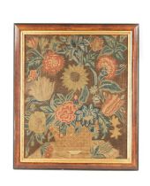 AN 18TH CENTURY FRAMED NEEDLEWORK PICTURE