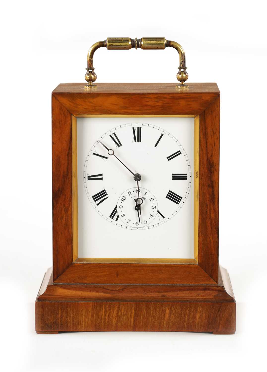 A LATE 19TH FRENCH CARRIAGE-STYLE MANTEL CLOCK WITH ALARM