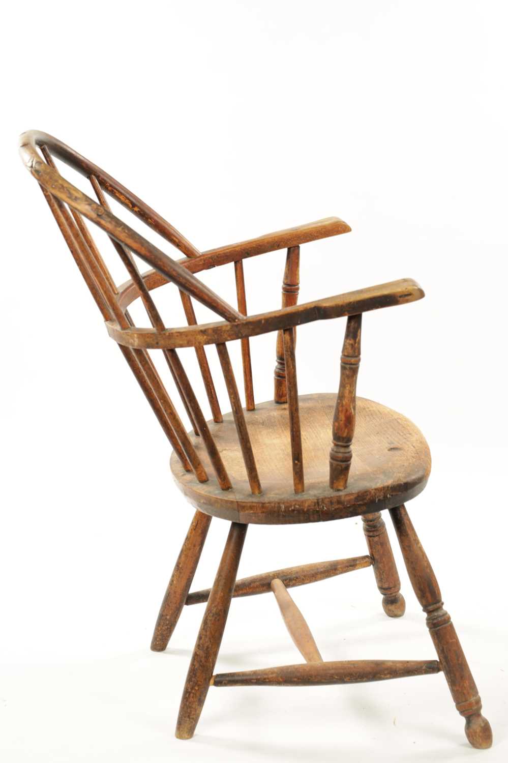 A 19TH CENTURY AMERICAN PRIMITIVE STICK BACK WINDSOR CHAIR - Image 10 of 10