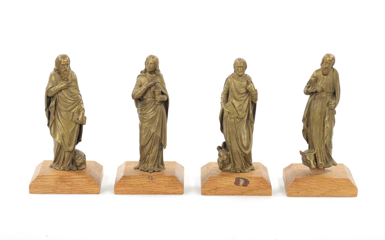 A SET OF FOUR 19TH CENTURY BRONZE APOSTLES