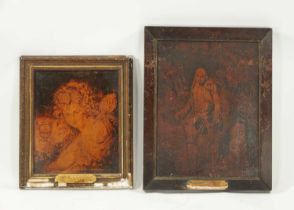 TWO 19TH CENTURY POKERWORK PANELS