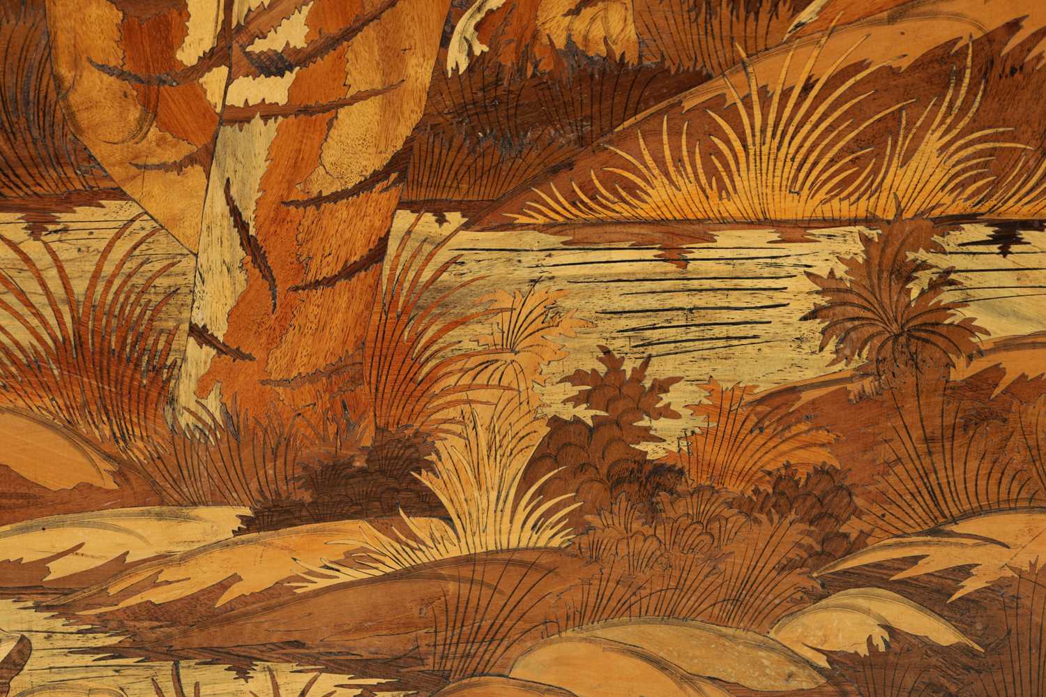 AN EARLY 20TH CENTURY INDIAN MARQUETRY INLAID HARDWOOD PANEL - Image 5 of 7