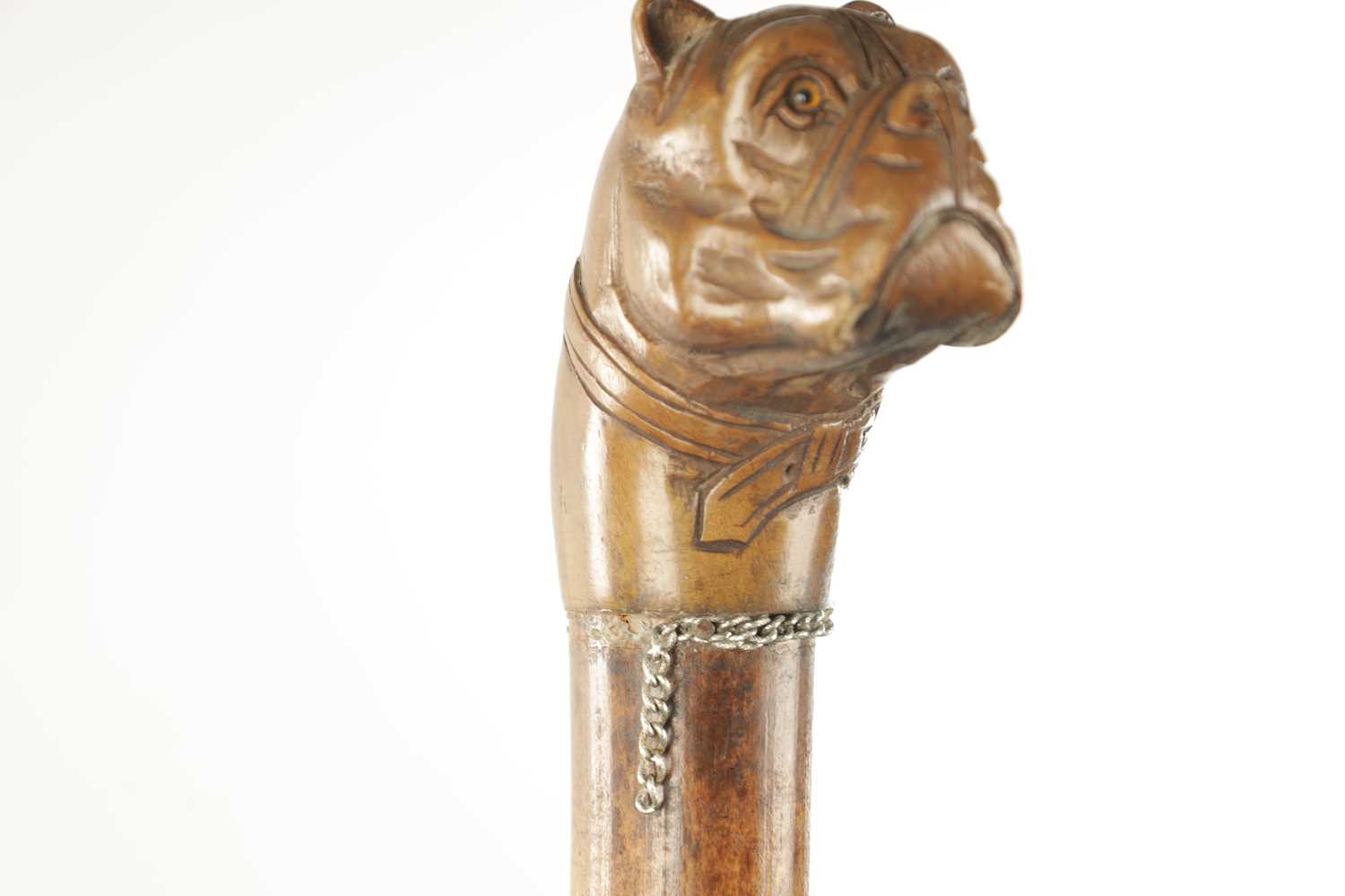 TWO 19TH CENTURY CARVED DOG WALKING CANES - Image 4 of 8