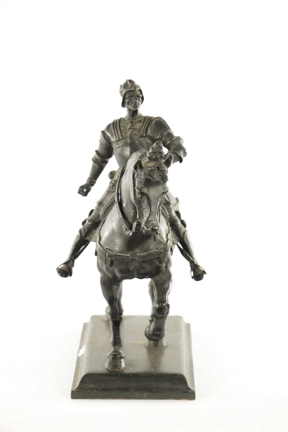 A 19TH CENTURY BRONZE EQUESTRIAN STATUE OF BARTOLOMEO COLLEONI - Image 7 of 7