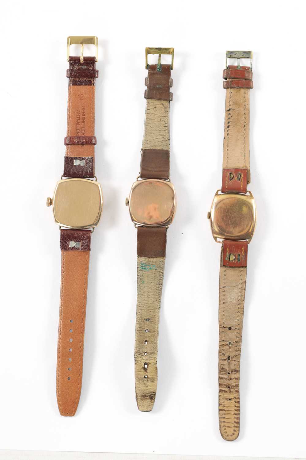 A COLLECTION OF THREE 1930’S 9CT GOLD CUSHION CASED WRISTWATCHES - Image 7 of 7