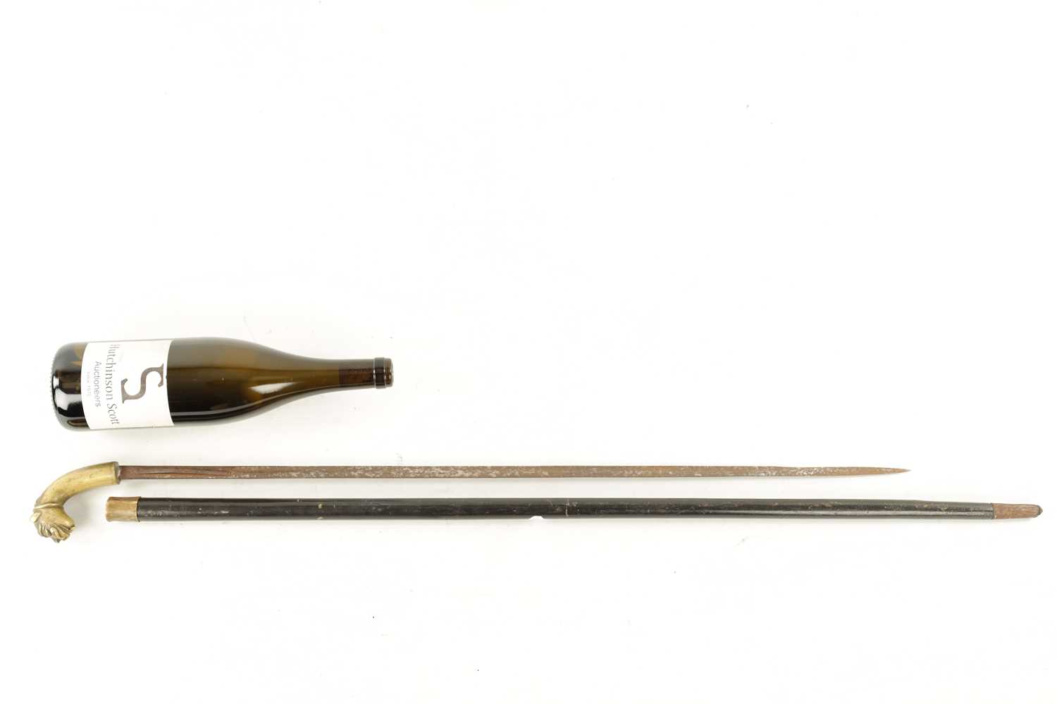 A 19TH CENTURY EUROPEAN BRASS HANDLE SWORD STICK - Image 4 of 7