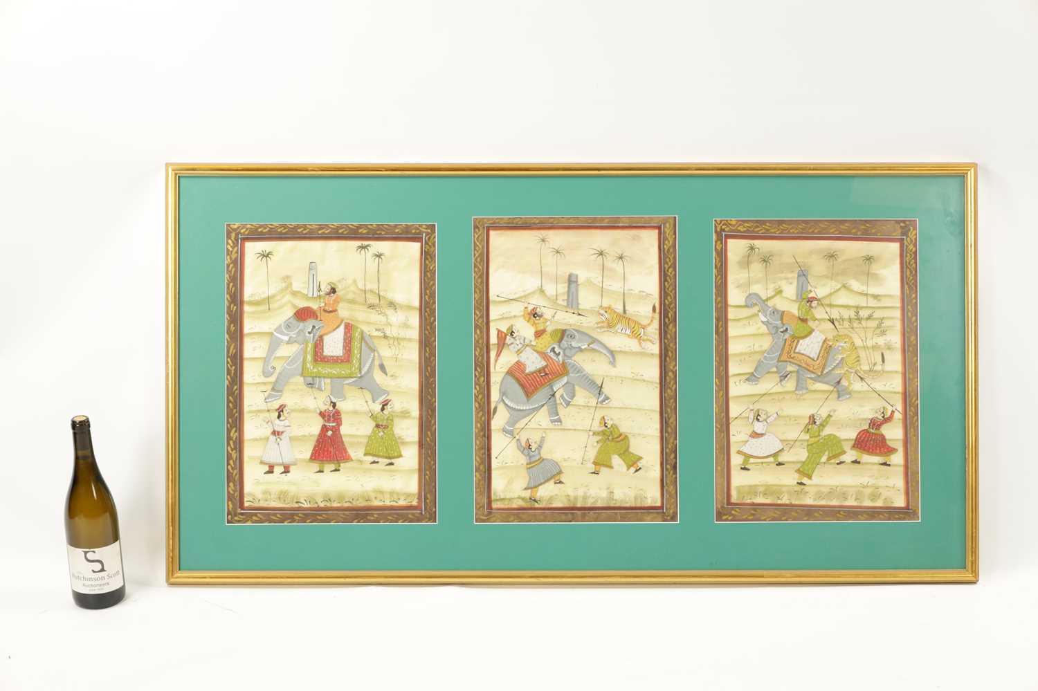 A SET OF THREE 19TH CENTURY INDIAN MOGUL WATERCOLOURS - Image 2 of 8