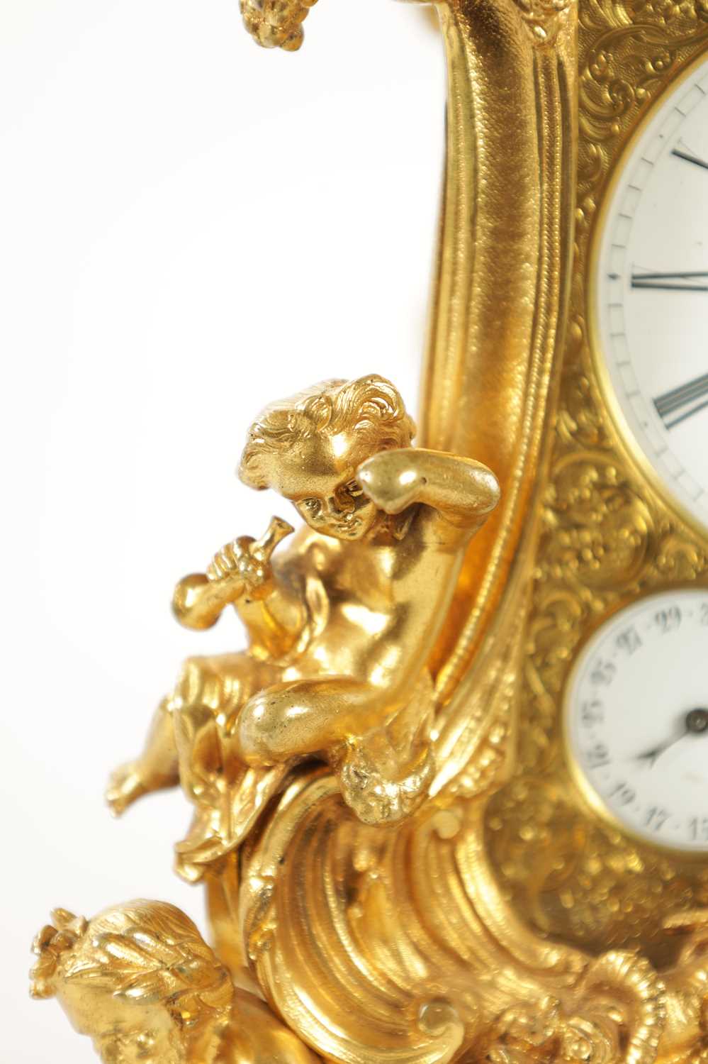 GROHE, PARIS. A FINE AND RARE MID 19TH CENTURY FRENCH CAST GILT BRASS ROCOCO REPEATING PETITE SONNER - Image 2 of 17