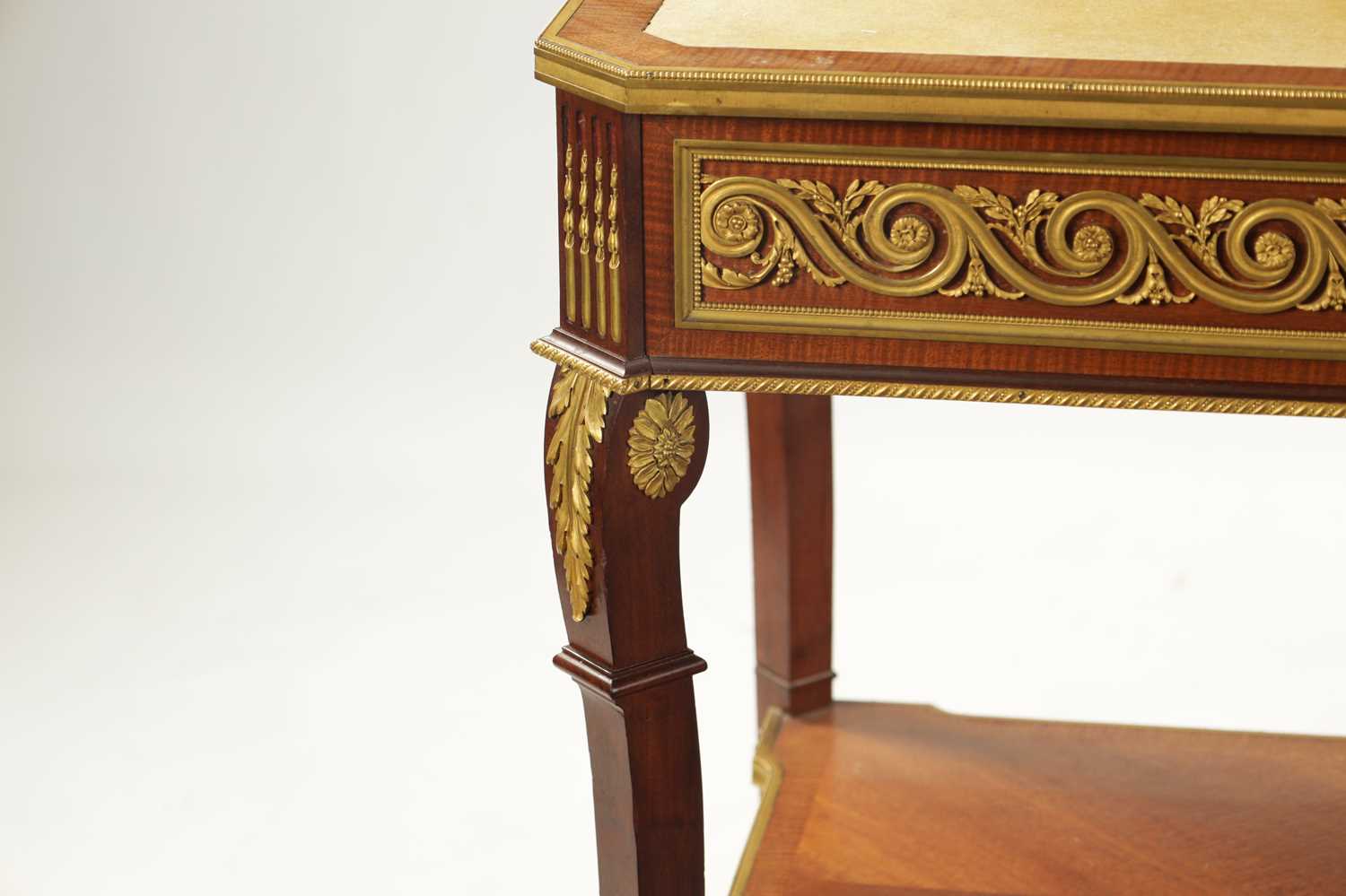 A FINE 19TH CENTURY ENGLISH MADE FRENCH EMPIRE STYLE FIDDLEBACK MAHOGANY AND ORMOLU MOUNTED WRITING - Image 4 of 6