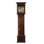 ROBERT SMALLWOOD, MACCLESFIELD. A GEORGE II OAK AND CROSSBANDED 30-HOUR LONGCASE CLOCK