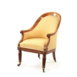 A REGENCY MAHOGANY LIBRARY TUB CHAIR IN THE MANNER OF GILLOWS