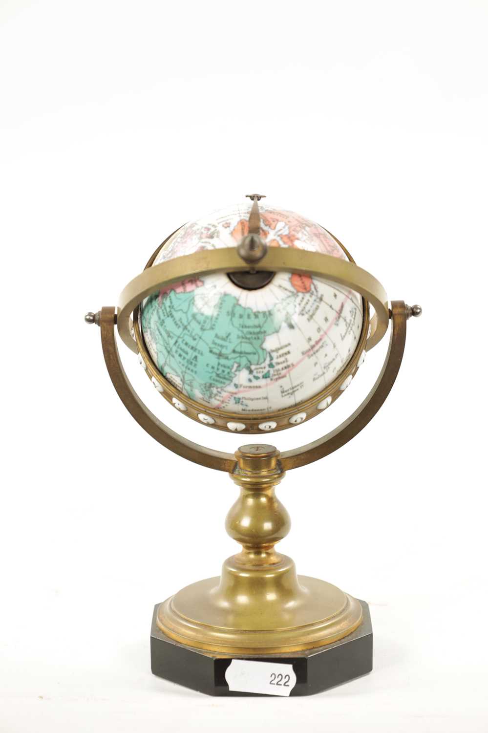 ANTOINE REDIER, PARIS. A LATE 19TH CENTURY ROTATING ENAMEL GLOBE CLOCK - Image 6 of 7