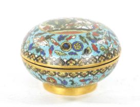 A 19TH CENTURY CHINESE CLOISONNE ENAMEL LIDDED BOX