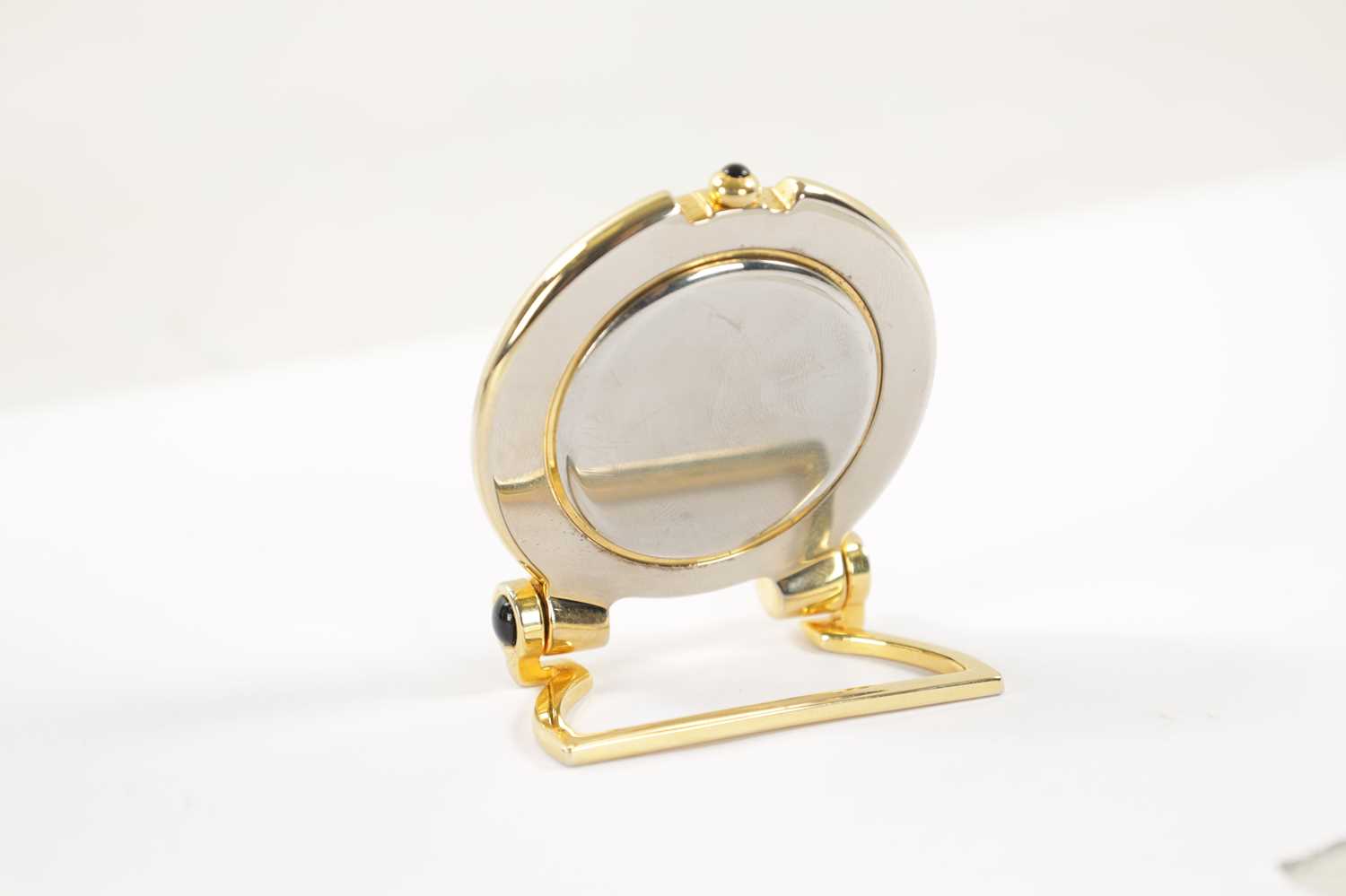 A VINTAGE MINIATURE GOLD PLATED CARTIER DESK CLOCK - Image 4 of 4