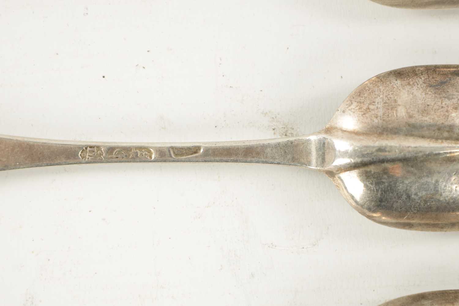 THREE QUEEN ANNE SILVER RATTAIL TABLESPOONS - Image 8 of 9