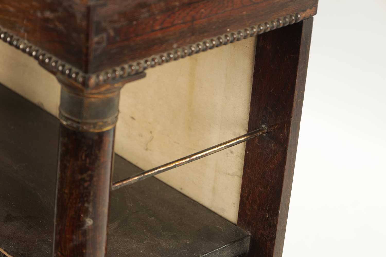 A SMALL REGENCY EMPIRE SIMULATED ROSEWOOD OPEN BOOKCASE - Image 5 of 6