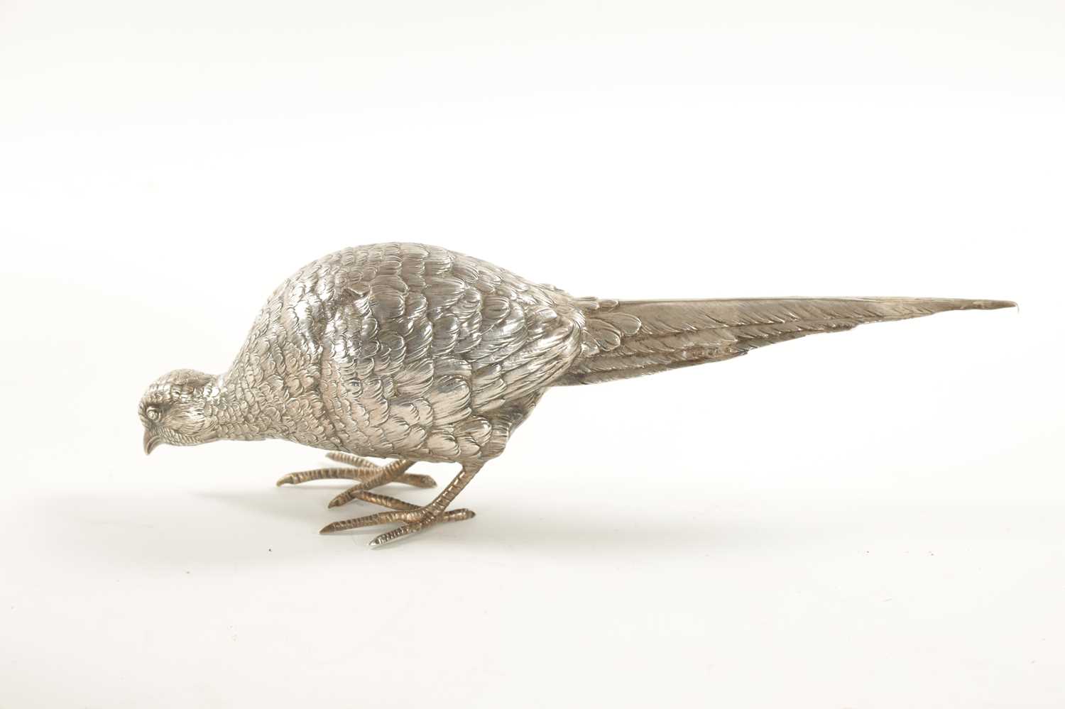 AN EARLY 20TH CENTURY SILVER SCULPTURE OF COCK PHEASANT - Image 5 of 8