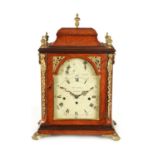 CHARLES HOWSE, LONDON. A GEORGE III MAHOGANY THREE TRAIN VERGE QUARTER STRIKING BRACKET CLOCK