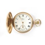 A 1920’S WALTHAM 9CT GOLD FULL HUNTER POCKET WATCH