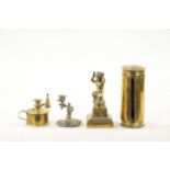 FOUR PIECES OF 19TH CENTURY BRASSWARE