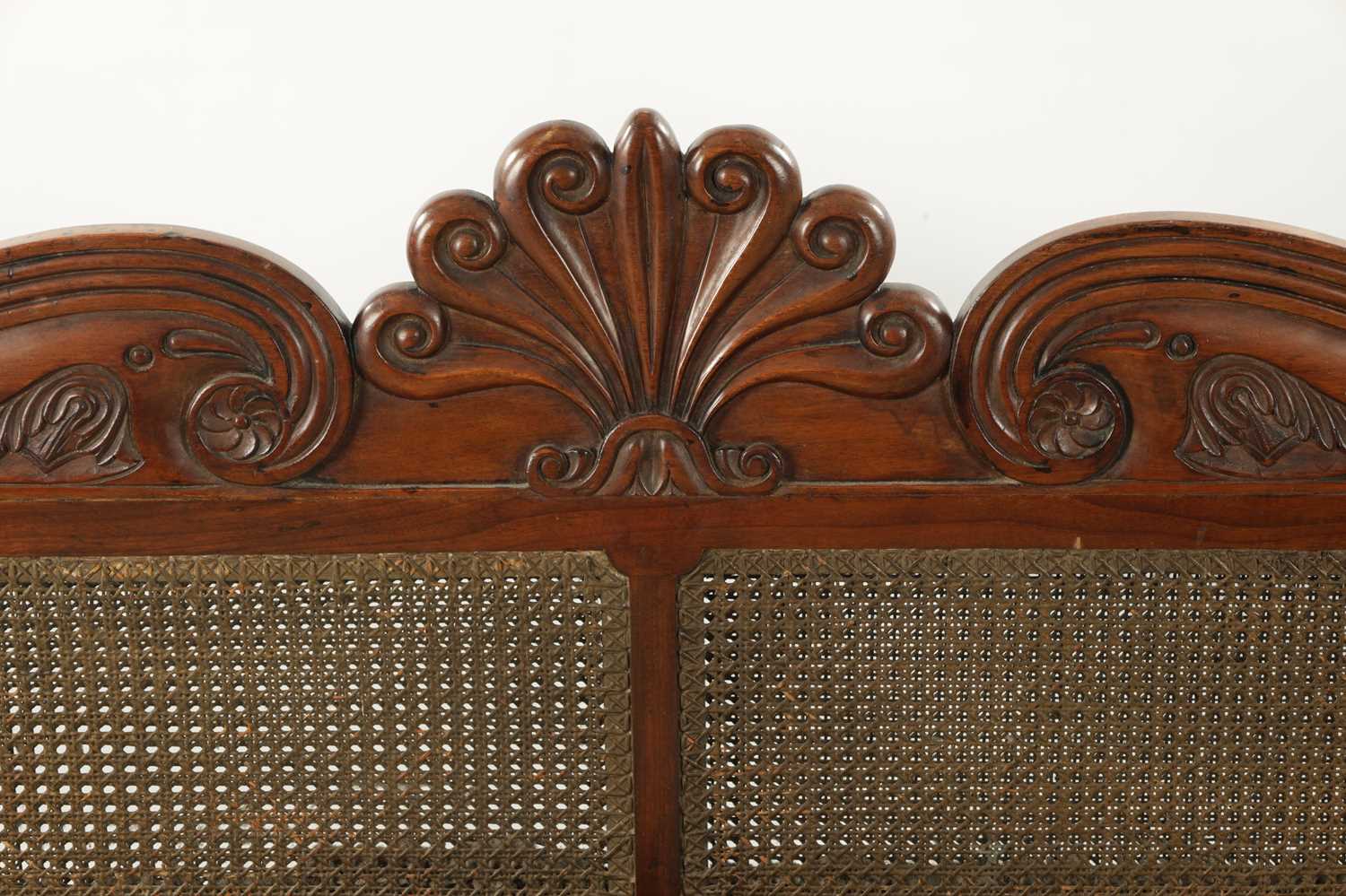 AN UNUSUAL REGENCY CAMPHOR WOOD CAMPAIGN SETTEE - Image 3 of 16