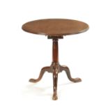 A GOOD GEORGE II FIGURED CUBAN MAHOGANY TILT TOP SUPPER TABLE