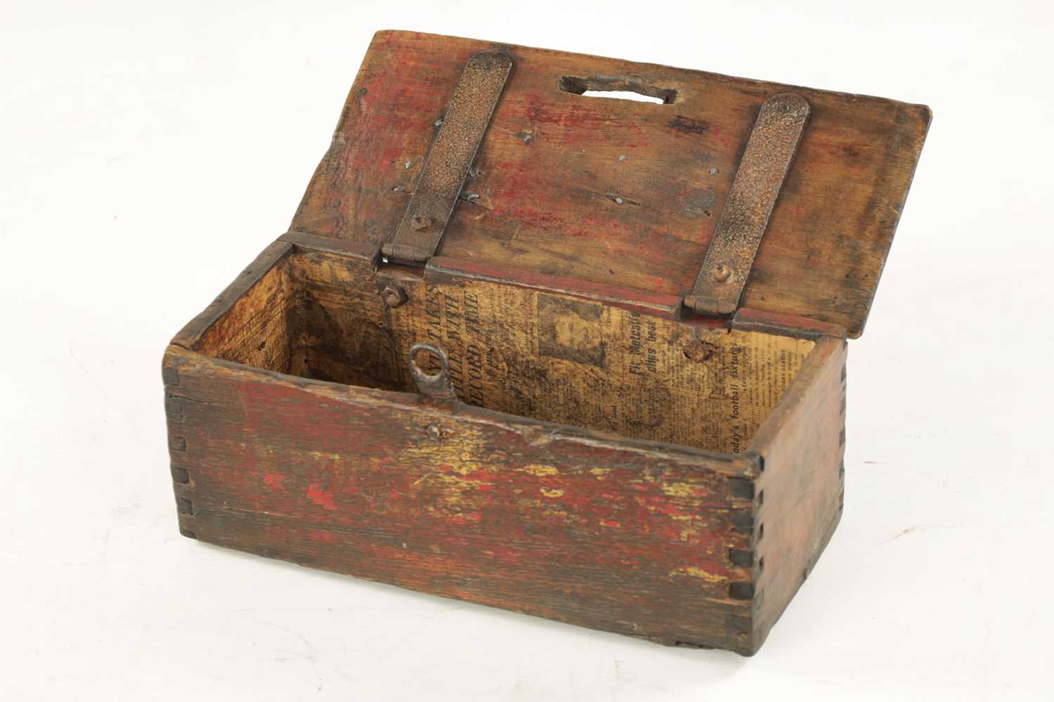 A 19TH CENTURY PAINTED PINE RENT COLLECTOR'S BOX - Image 5 of 8