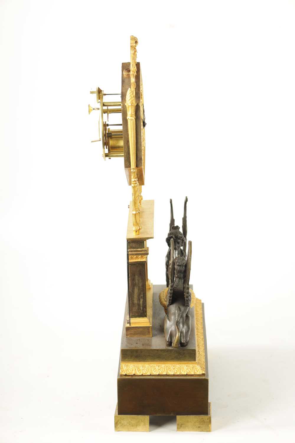 A GOOD LATE REGENCY FRENCH BRONZE AND ORMOLU AUTOMATION MANTEL CLOCK BY ROBERT PARIS NO.827 - Image 8 of 10