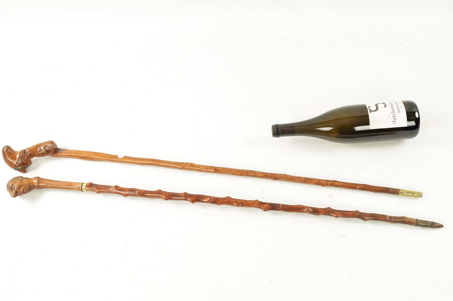 TWO LATE 19TH CENTURY FOLK ART CARVED WALKING CANES - Image 4 of 7