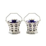 A PAIR OF MID 19TH CENTURY SILVER SWEET BASKETS