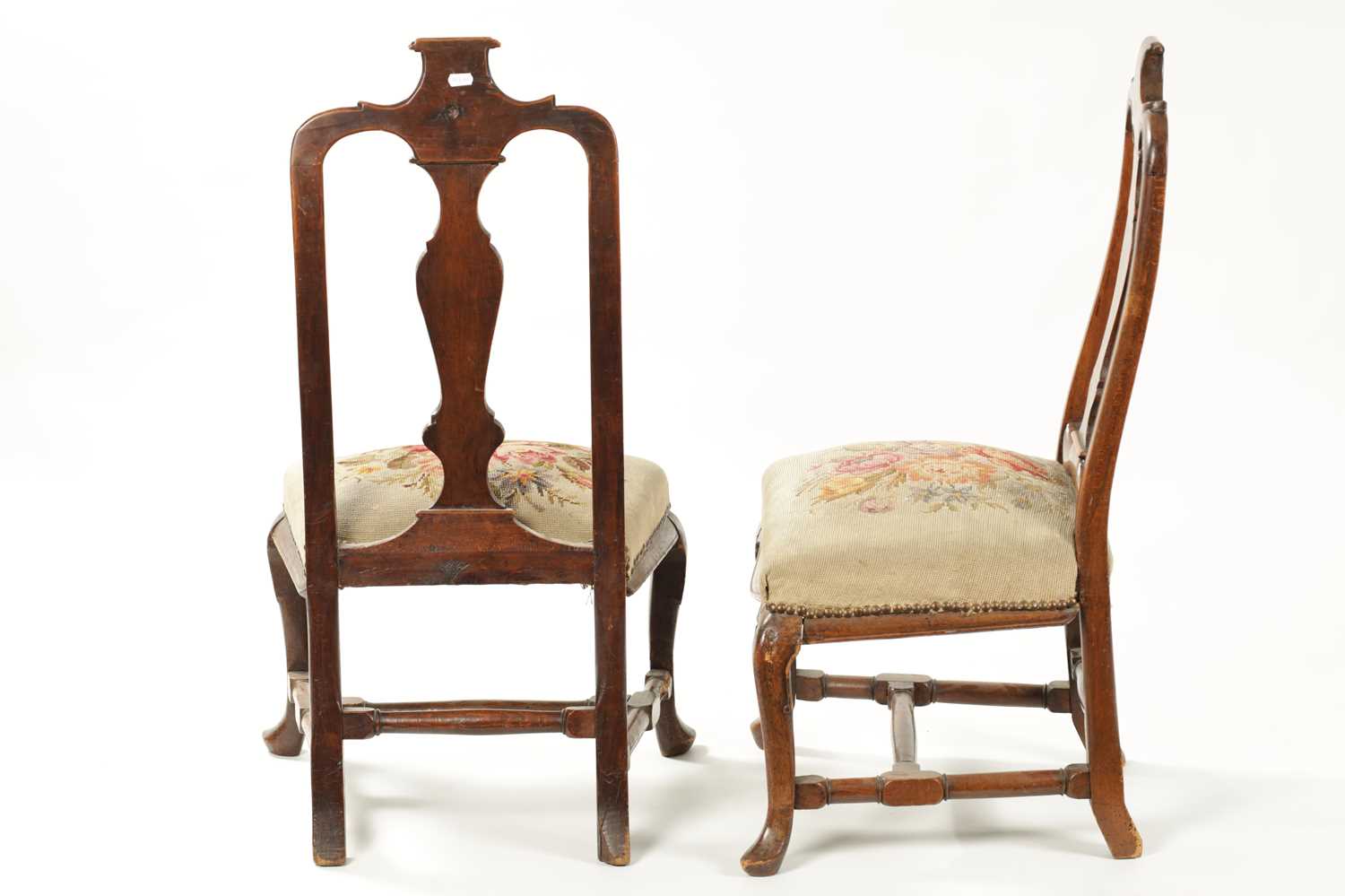 A MATCHED PAIR OF GEORGE I WALNUT SIDE CHAIRS OF SMALL SIZE - Image 10 of 10
