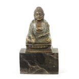 FRANZ BERGMAN (1838 - 1894). A 19TH CENTURY BRONZE BUDDHA