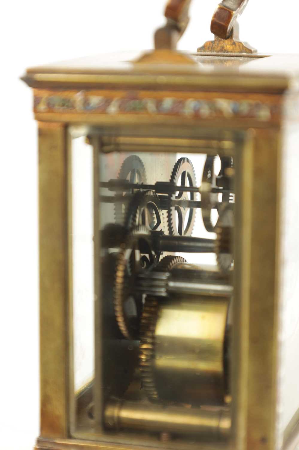 A LATE 19TH CENTURY FRENCH CHAMPLEVE ENAMEL CARRIAGE CLOCK - Image 8 of 8