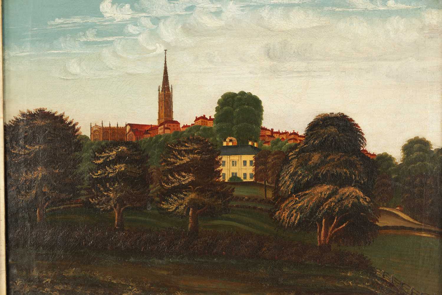 WILLIAM DAVIS (1812-1873) AN ANTIQUE NIAVE OIL ON CANVAS COUNTRY LANDSCAPE (POSSIBILY ROSS ON WYE) - Image 3 of 6