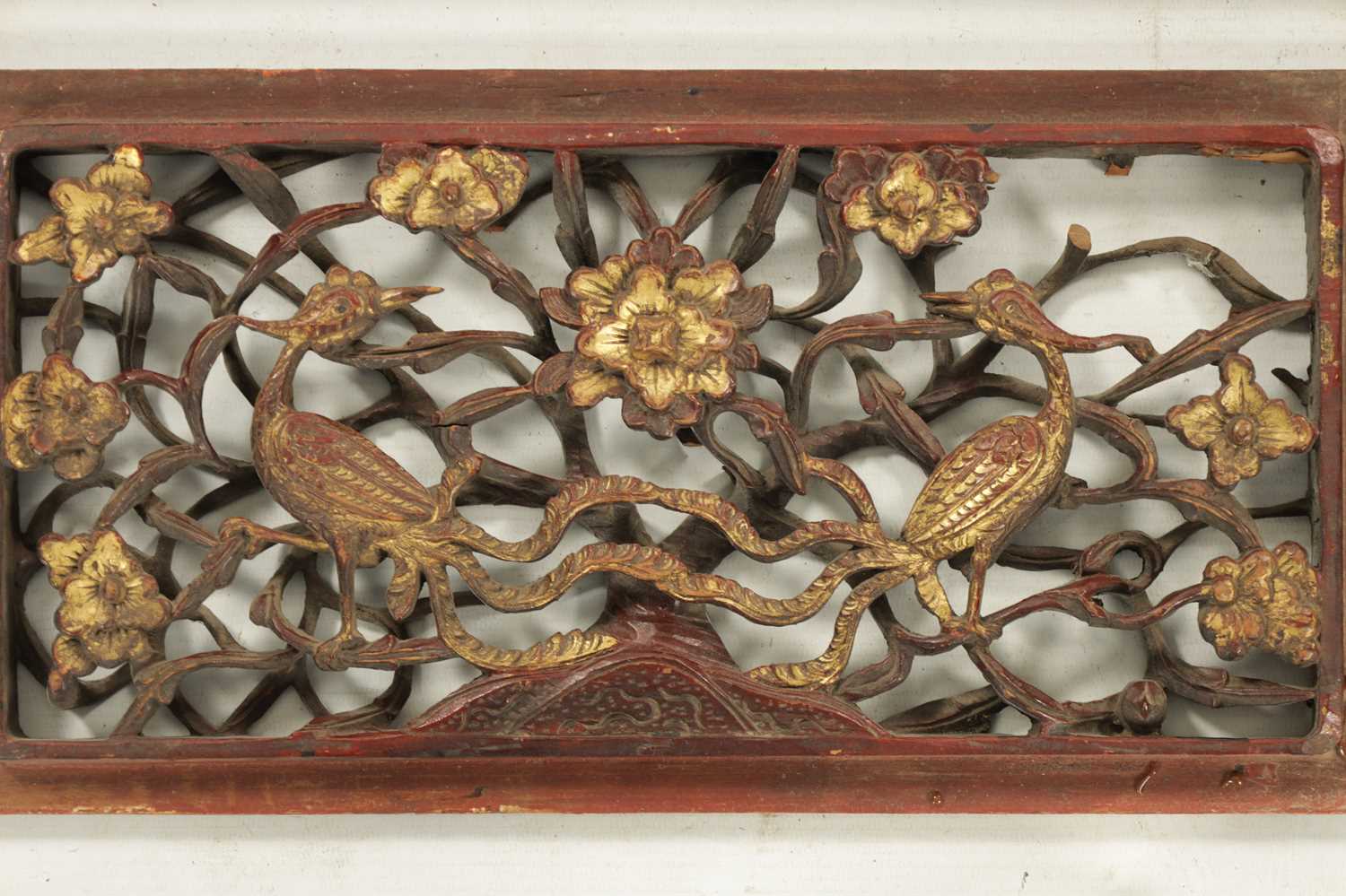 A SELECTION OF FIVE CARVED CHINESE PANELS - Image 3 of 6