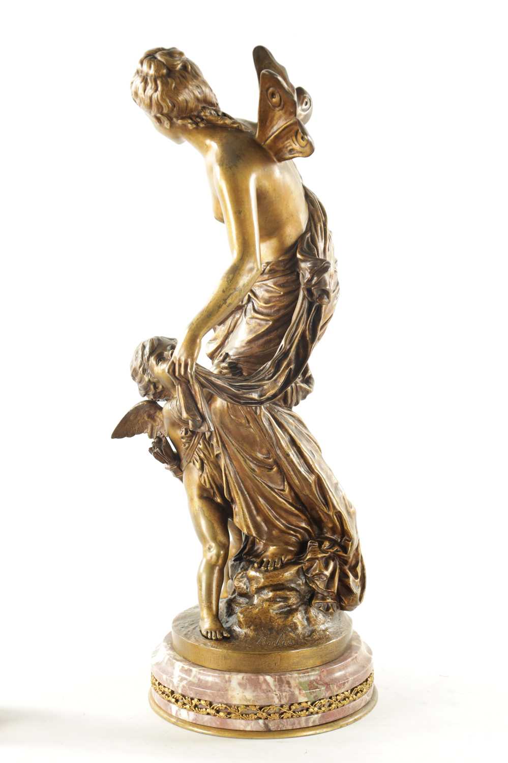 JEAN BULIO (FRENCH 1827 - 1911) A 19TH CENTURY GILT BRONZE FIGURE DEPICTING ‘PSYCHE AND LOVE’ - Image 7 of 8