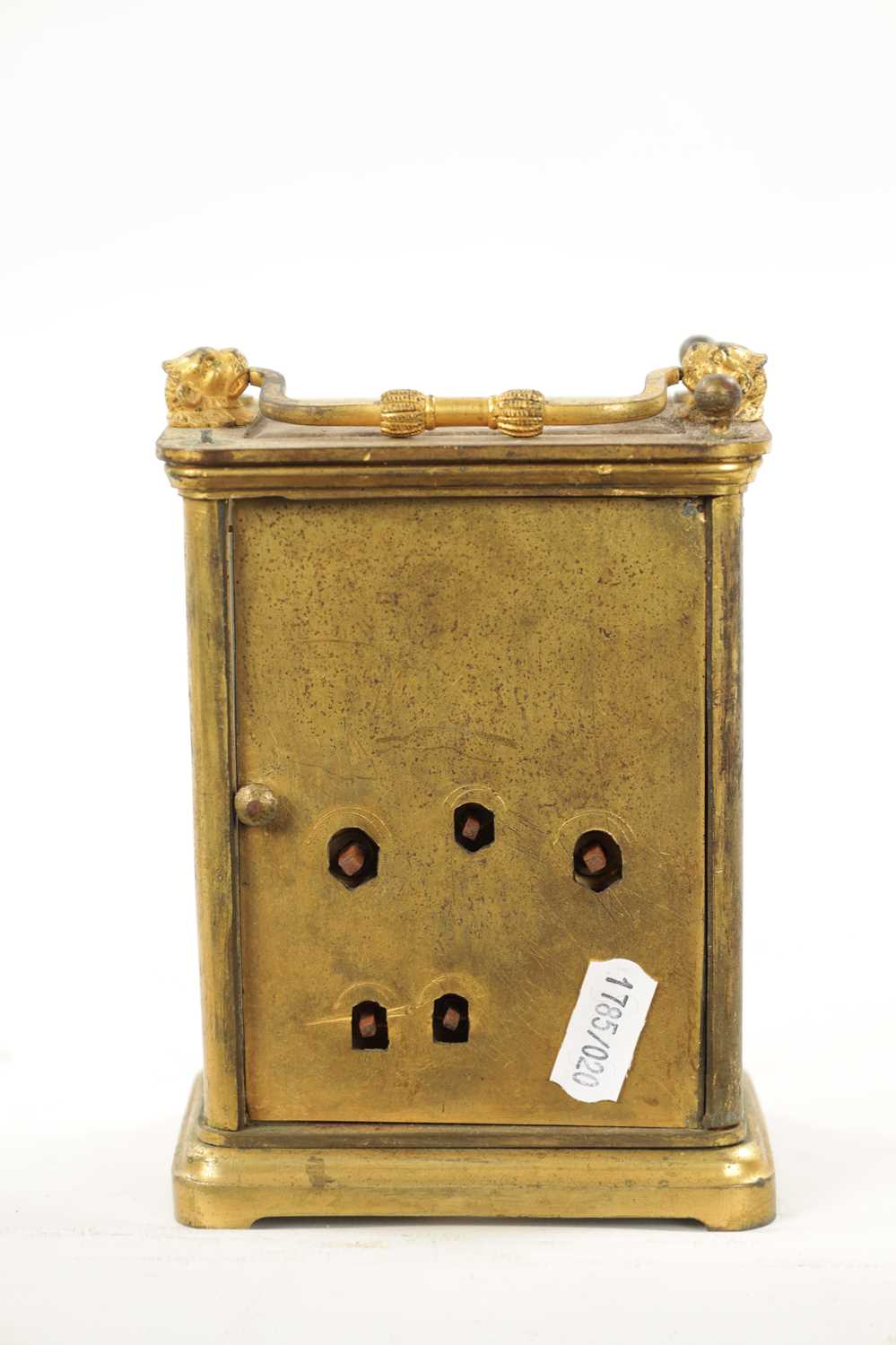 A MID 19TH CENTURY STRIKING CARRIAGE CLOCK WITH CALENDAR - Image 5 of 7