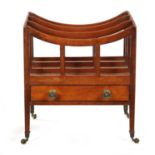 A REGENCY MAHOGANY THREE DIVISION CANTERBURY