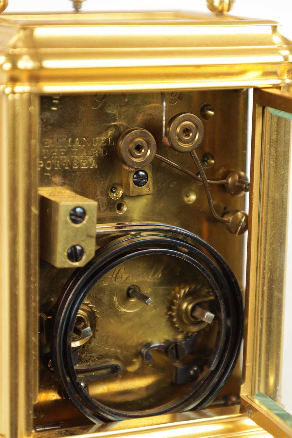 A LATE 19TH CENTURY FRENCH GORGE-CASED QUARTER CHIMING/REPEATING CARRIAGE CLOCK - Image 8 of 9