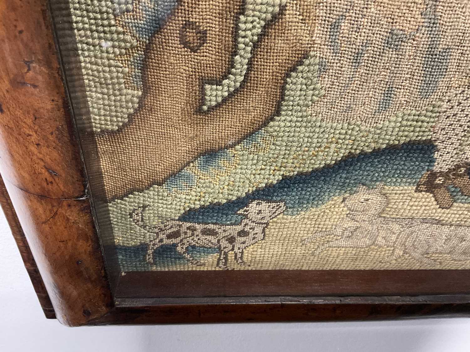 AN 18TH CENTURY WALNUT CUSHION FRAMED NEEDLEWORK PICTURE - Image 12 of 12